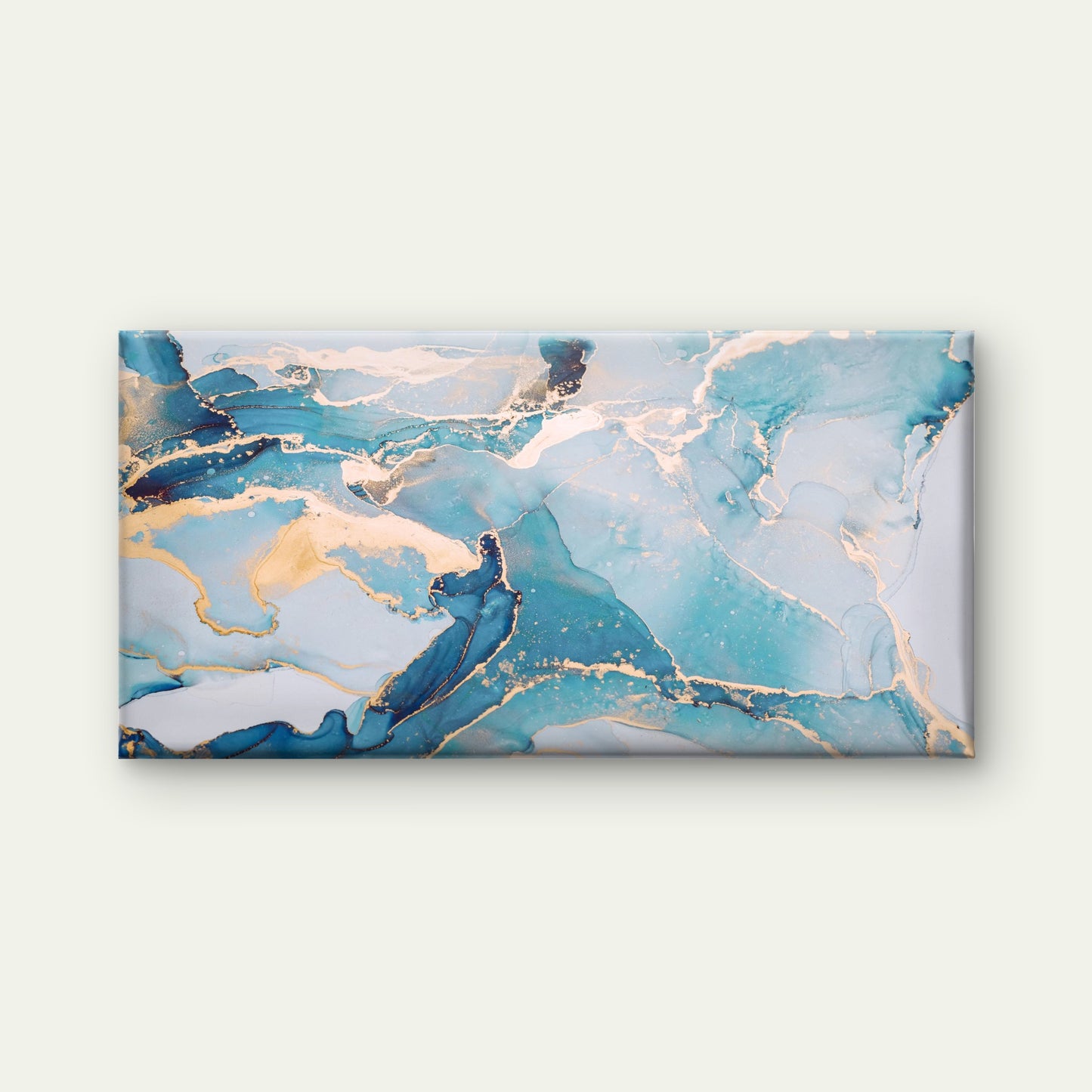 Blue Marble Gold Vein Wall Art Canvas Office Home Room Framed 120x60cm