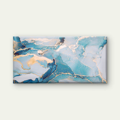 Blue Marble Gold Vein Wall Art Canvas Office Home Room Framed 120x60cm