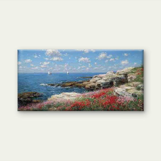 Minimalist Ocean Landscape Wall Art Canvas Office Home Room Framed 120x60cm
