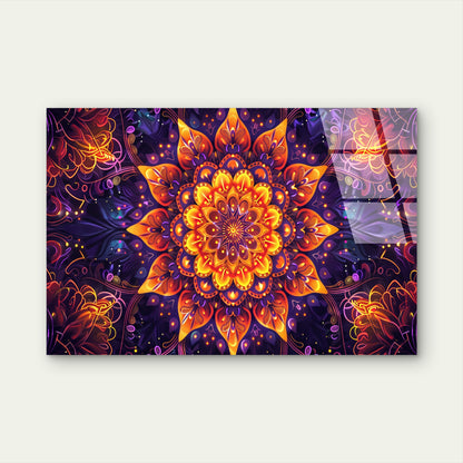 Purple Mandala Sacred Geometry Acrylic Glass Printing Wall Art Australian Made Quality