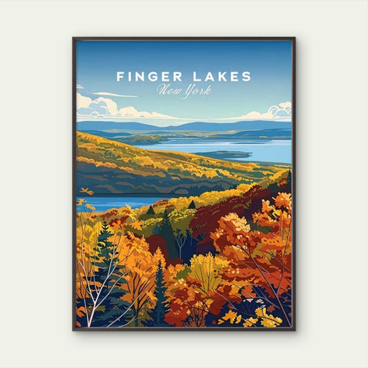 Nature's Palette in Upstate New York Travel Poster Print Wall Art - Bella Home Decor