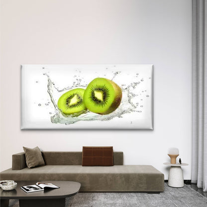 Fresh Green Kiwi Slices Wall Art Canvas Office Home Room Framed 120x60cm