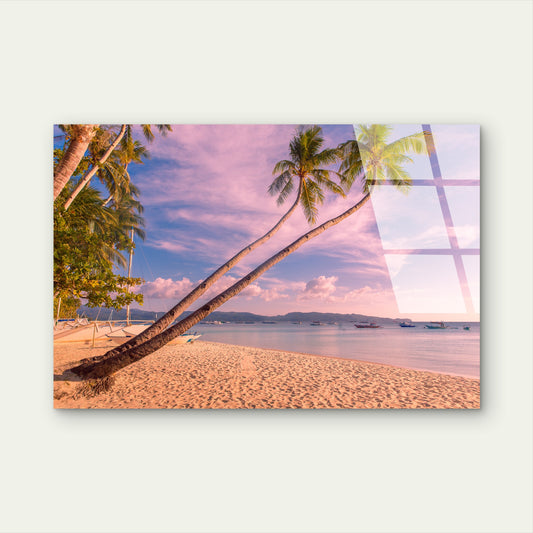Boracay White Beach Philippines Acrylic Glass Printing Wall Art Australian Made Quality