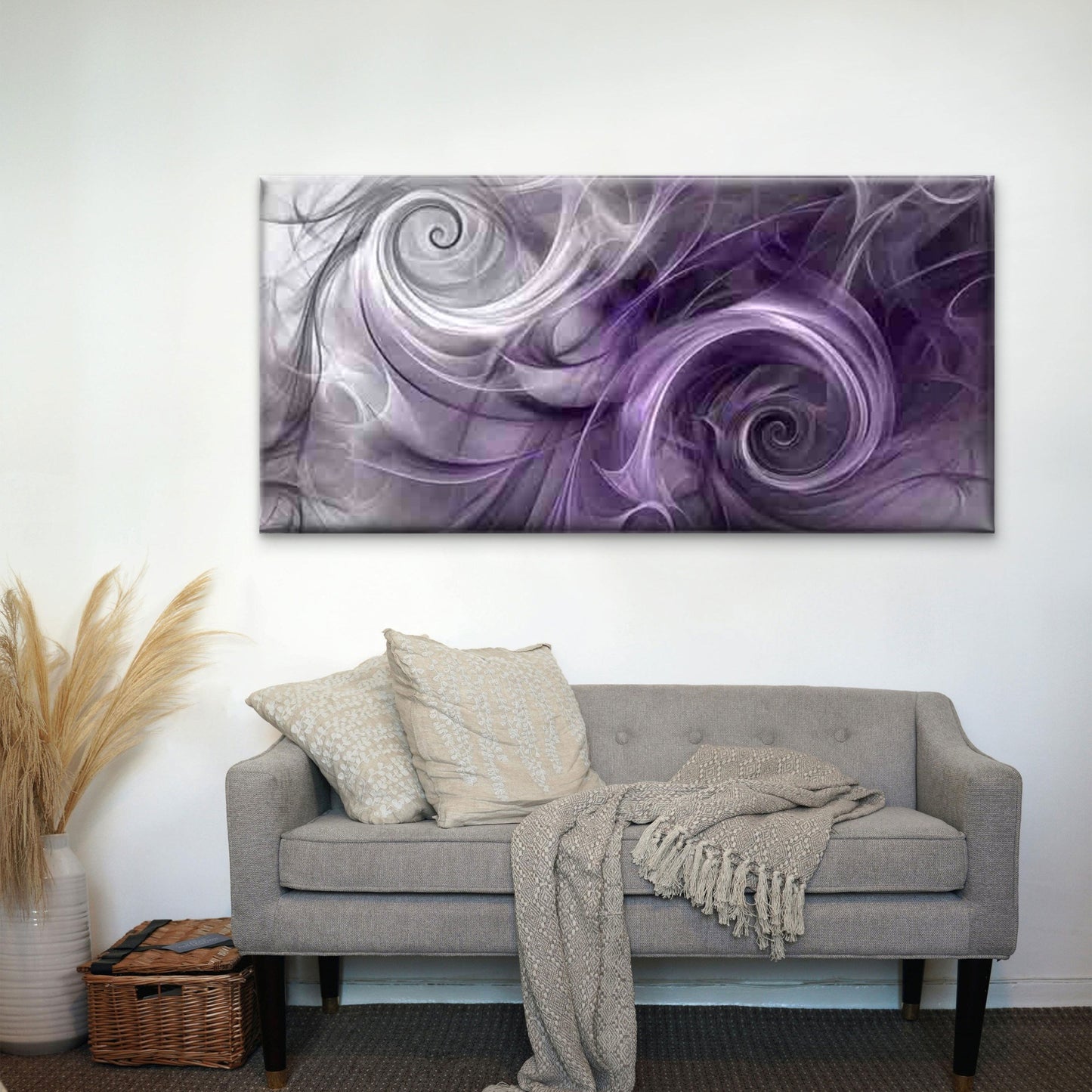 Abstract Swirl Design Wall Art Canvas Office Home Room Framed 120x60cm - Bella Home Decor