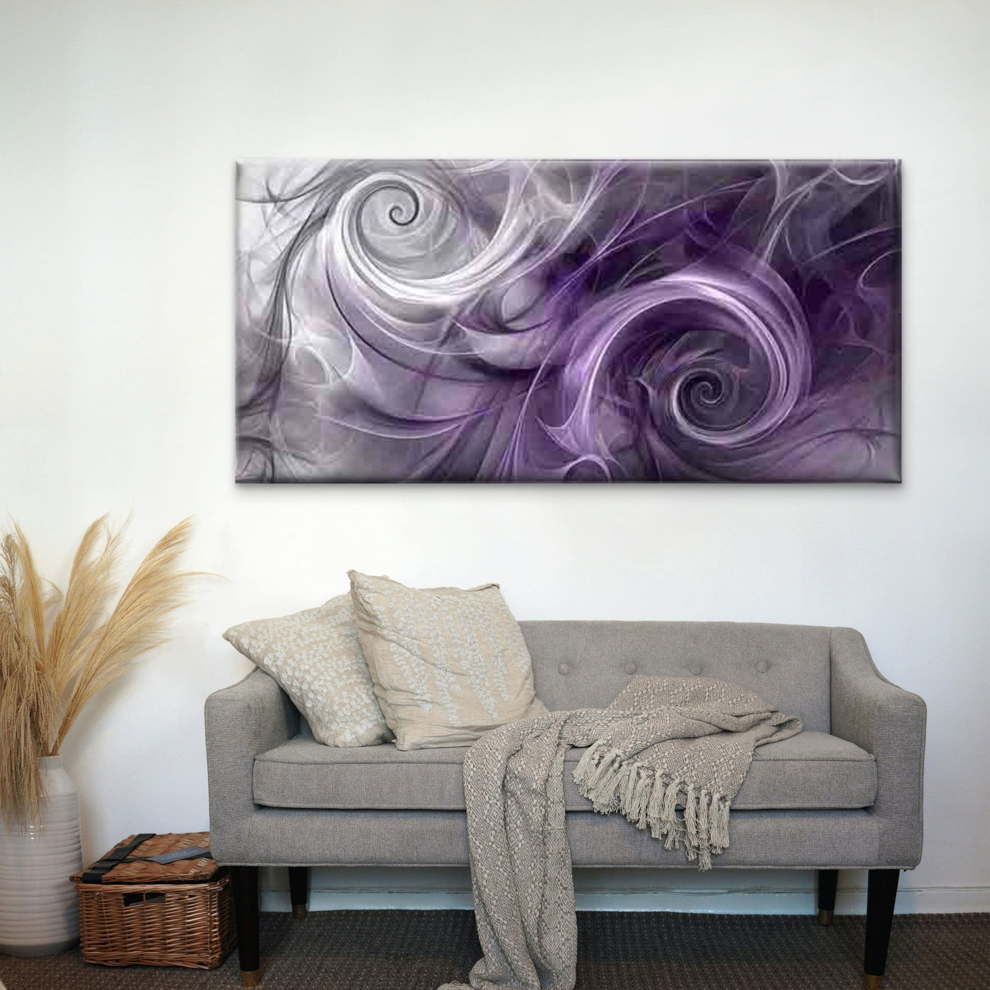 Abstract Swirl Design Wall Art Canvas Office Home Room Framed 120x60cm - Bella Home Decor