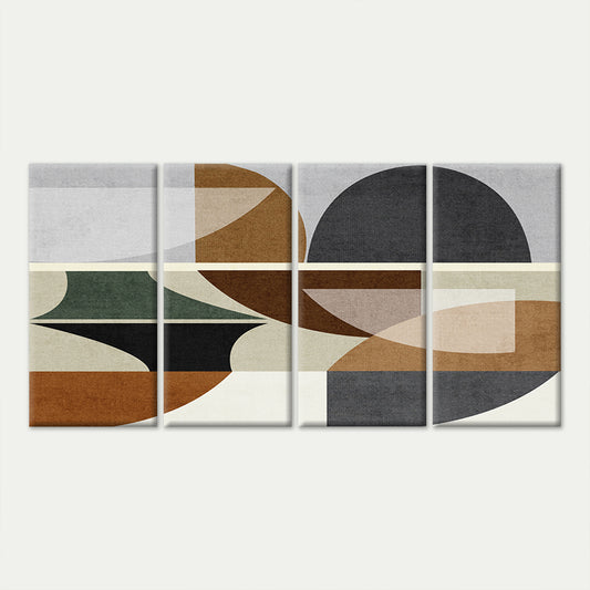 4pcs Boho Geometric Abstract Shapes Terracotta Wall Art Canvas Framed 45x80cm        - High Quality Print 100% Australian Made Wall Canvas Ready to Hang