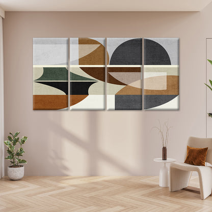 4pcs Boho Geometric Abstract Shapes Terracotta Wall Art Canvas Framed 45x80cm        - High Quality Print 100% Australian Made Wall Canvas Ready to Hang