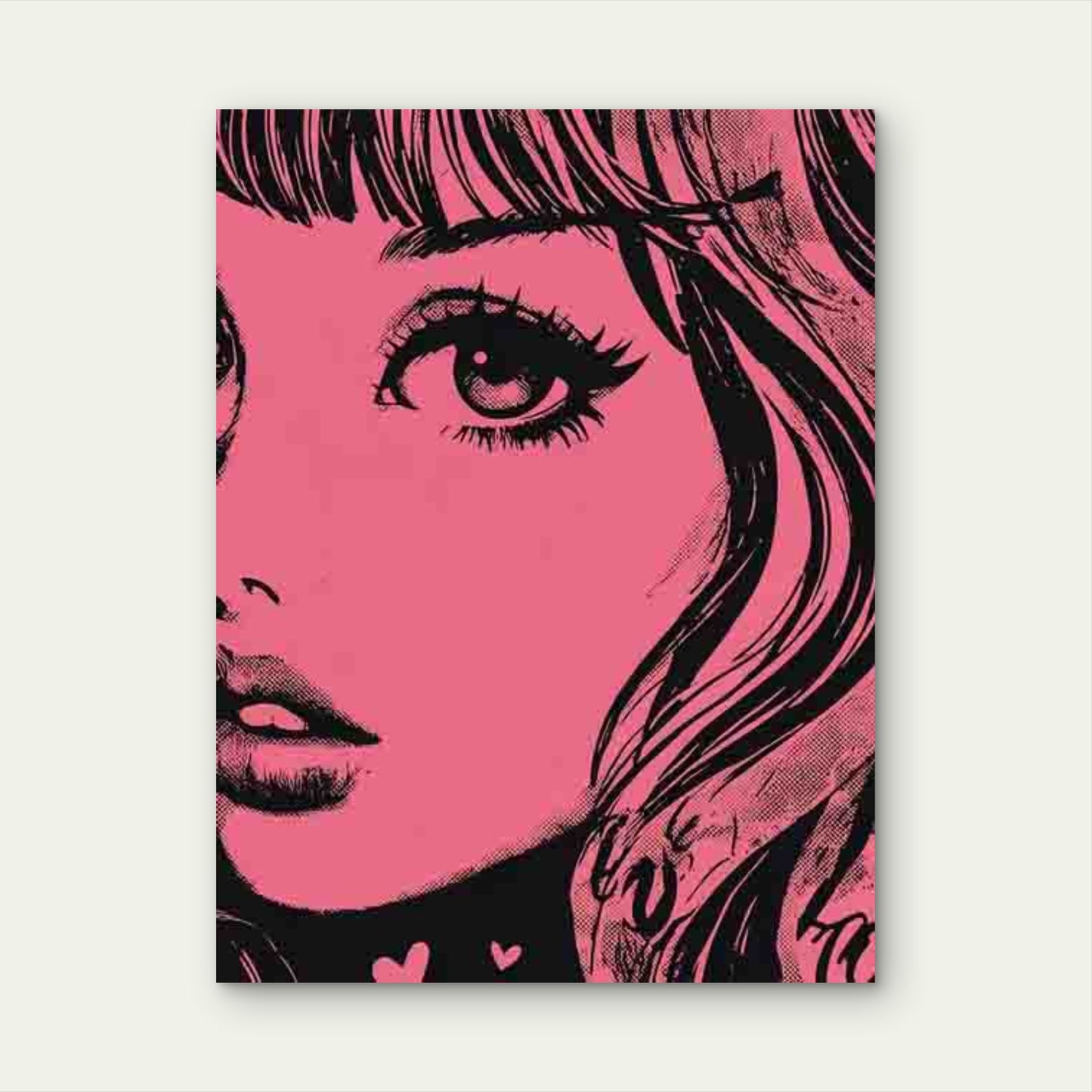 Stylish Retro Girl With Red Highlights Metal 40x60cm Print Ready to Hang - Bella Home Decor