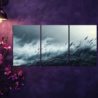3pcs Crazy Grass Theme Wall Art Set Canvas Framed 40x60cm - High Quality Print 100% Australian Made Wall Canvas Ready to Hang - Bella Home Decor