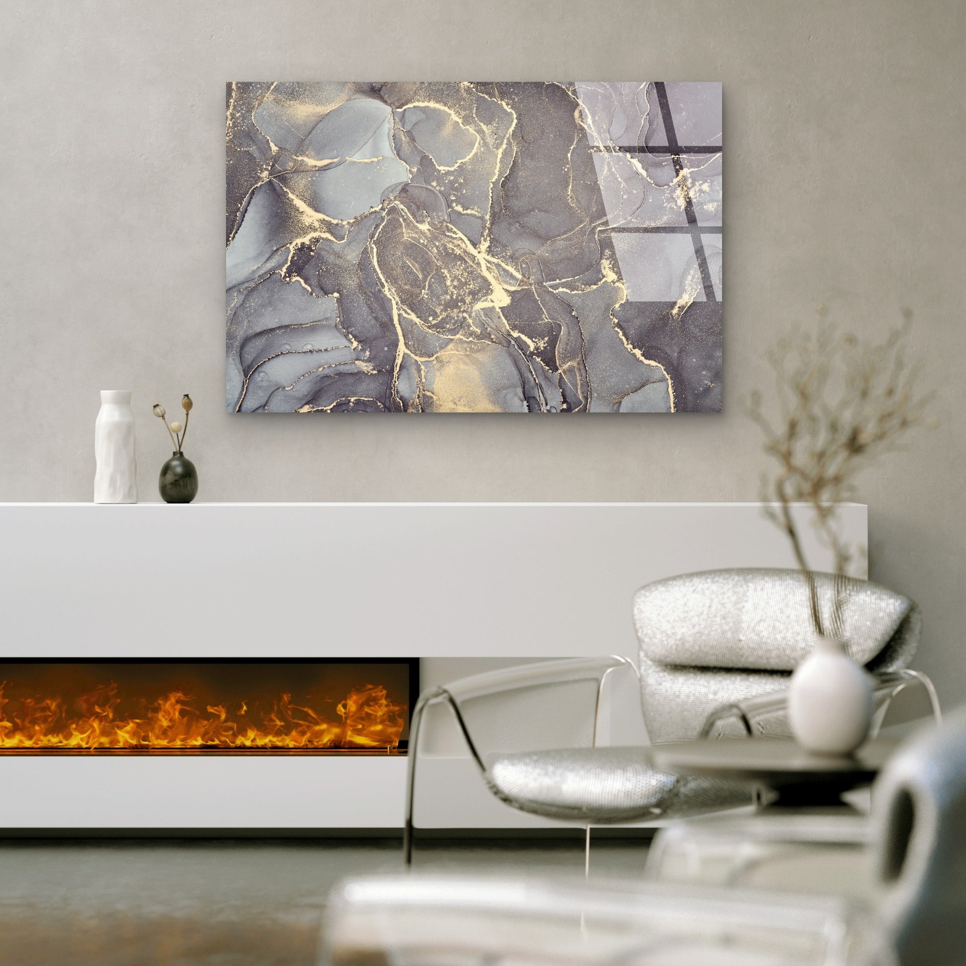 Black Gold Liquid Marble Swirl Luxury Acrylic Glass Printing Wall Art Australian Made Quality