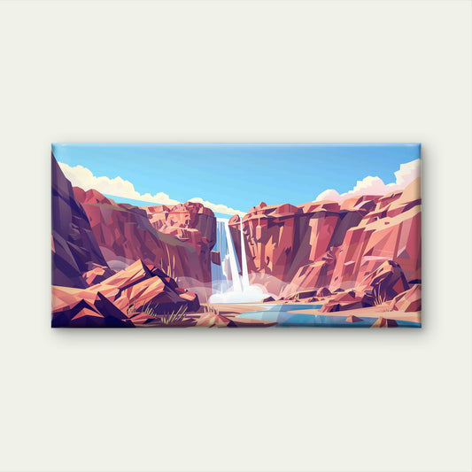 Waterfall Mountains Background Wall Art Canvas Office Home Room Framed 120x60cm