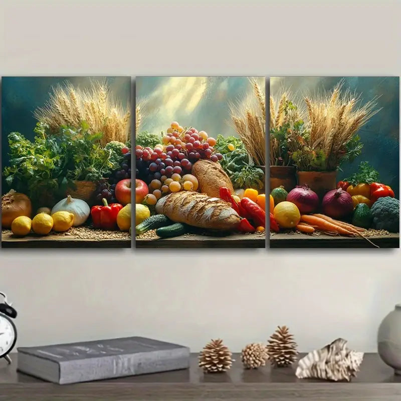 3pcs Lots Of Food Metal Print Ready to Hang Art