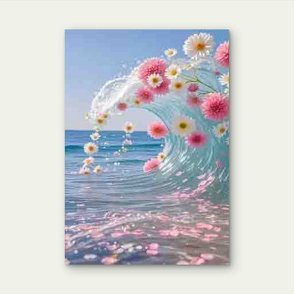 Oceans Embrace and White in a Sea Wave 60x90cm Metal Print Ready to Hang - Bella Home Decor