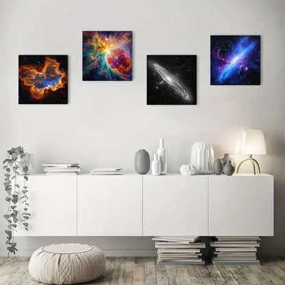 4pcs  Abstract Space & Nebulae Universe AS  Wall Art Canvas Framed
