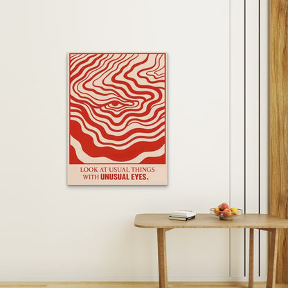 Modern Retro Design Abstract Eye Waves Metal Print Ready to Hang