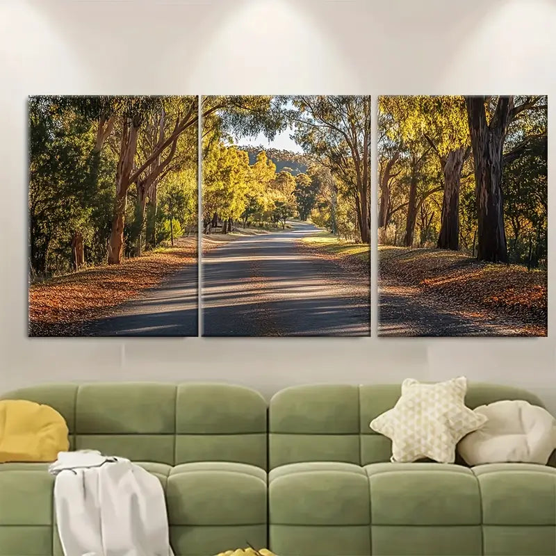 3pcs Adelaide Hills Travel Print Australia Wall Art Set Canvas Framed 60x90cm - High Quality Print 100% Australian Made Wall Canvas Ready to Hang - Bella Home Decor