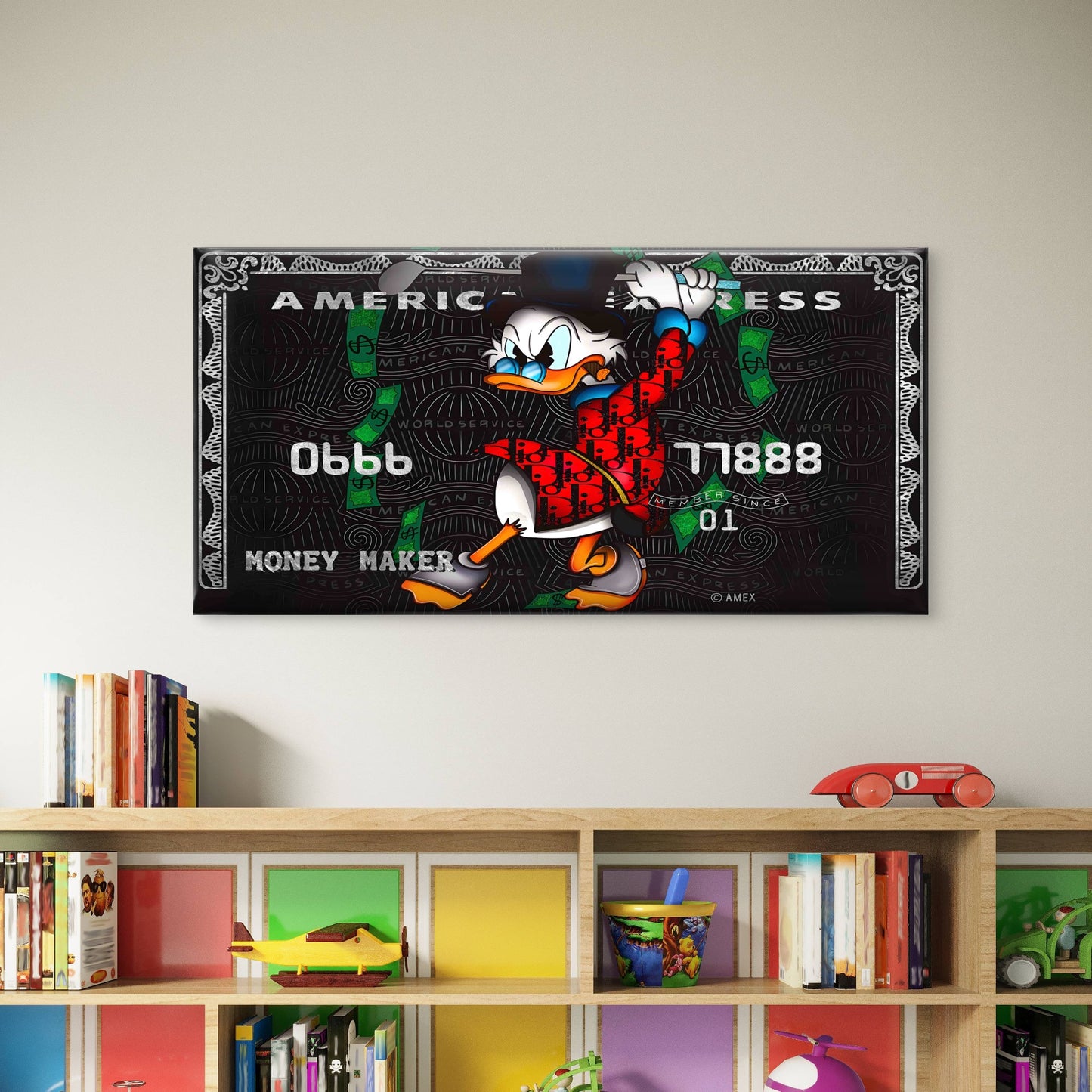 Rich Fowl Money Maker Wall Art Canvas Office Home Room Framed 120x60cm - Bella Home Decor
