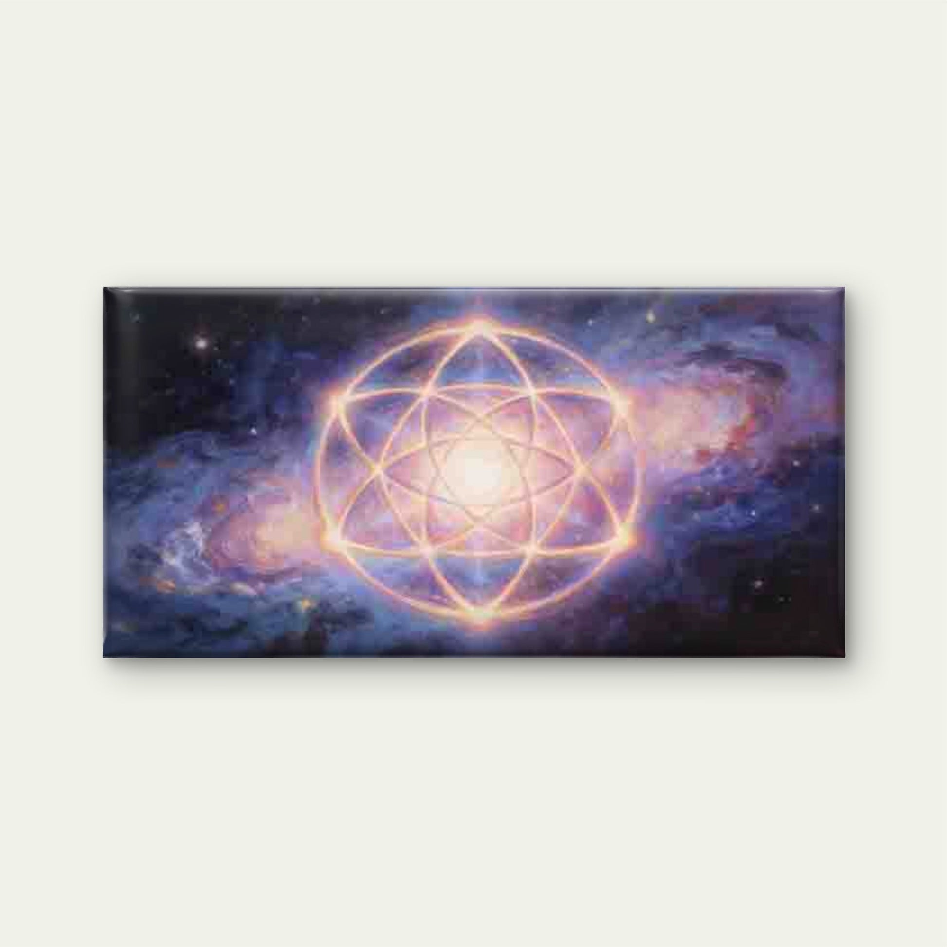Glowing Cosmic Energy Geometry Wall Art Canvas Office Home Room Framed 120x60cm - Bella Home Decor