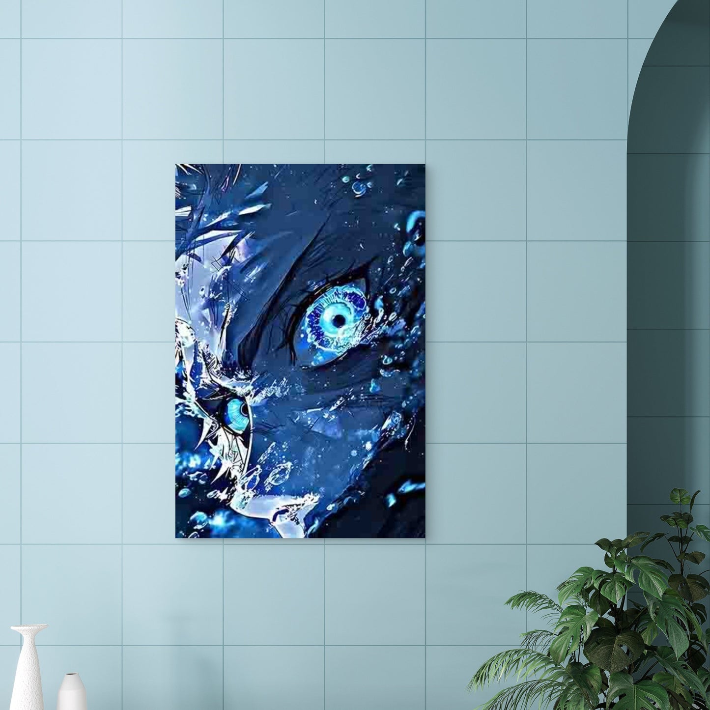 Close-Up Illustration of an Anime Character'S 40x60cm Metal Print Ready to Hang - Bella Home Decor