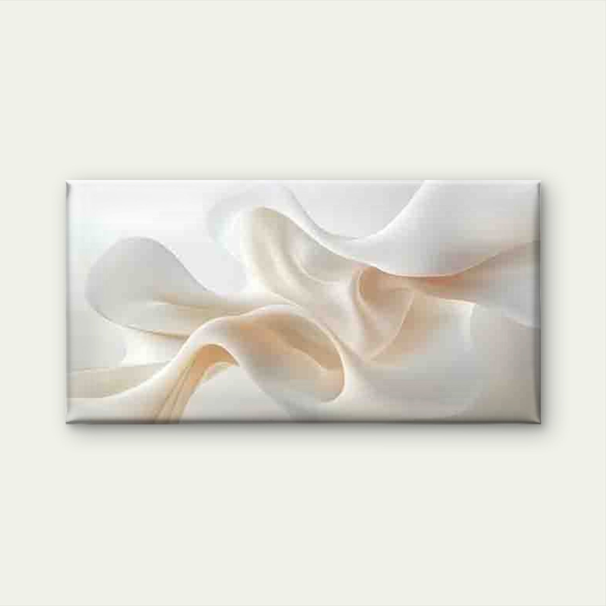 Abstract Flowing White Shapes Wall Art Canvas Office Home Room Framed 120x60cm - Bella Home Decor