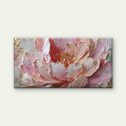 Soft Pink Peony Blossom Wall Art Canvas Office Home Room Framed 120x60cm - Bella Home Decor