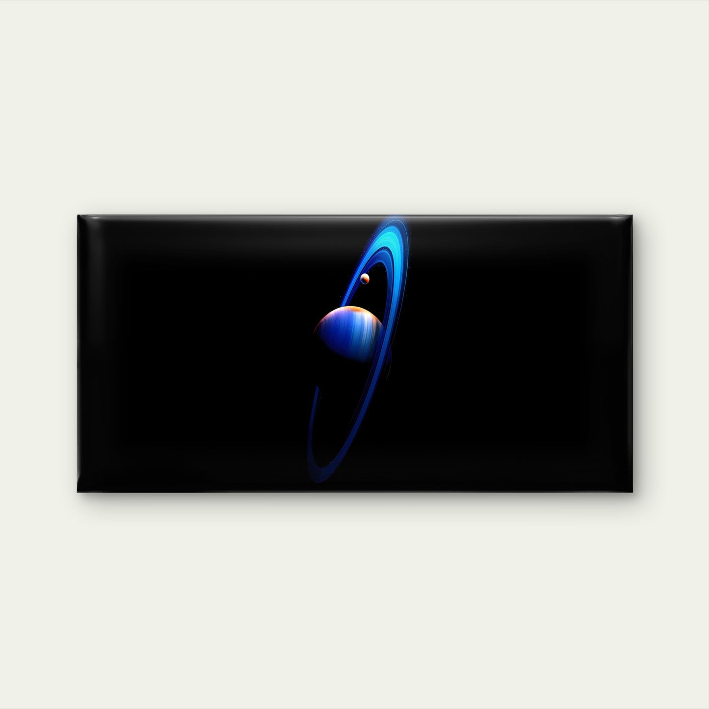 Blue Ringed Planet Wall Art Canvas Office Home Room Framed 120x60cm