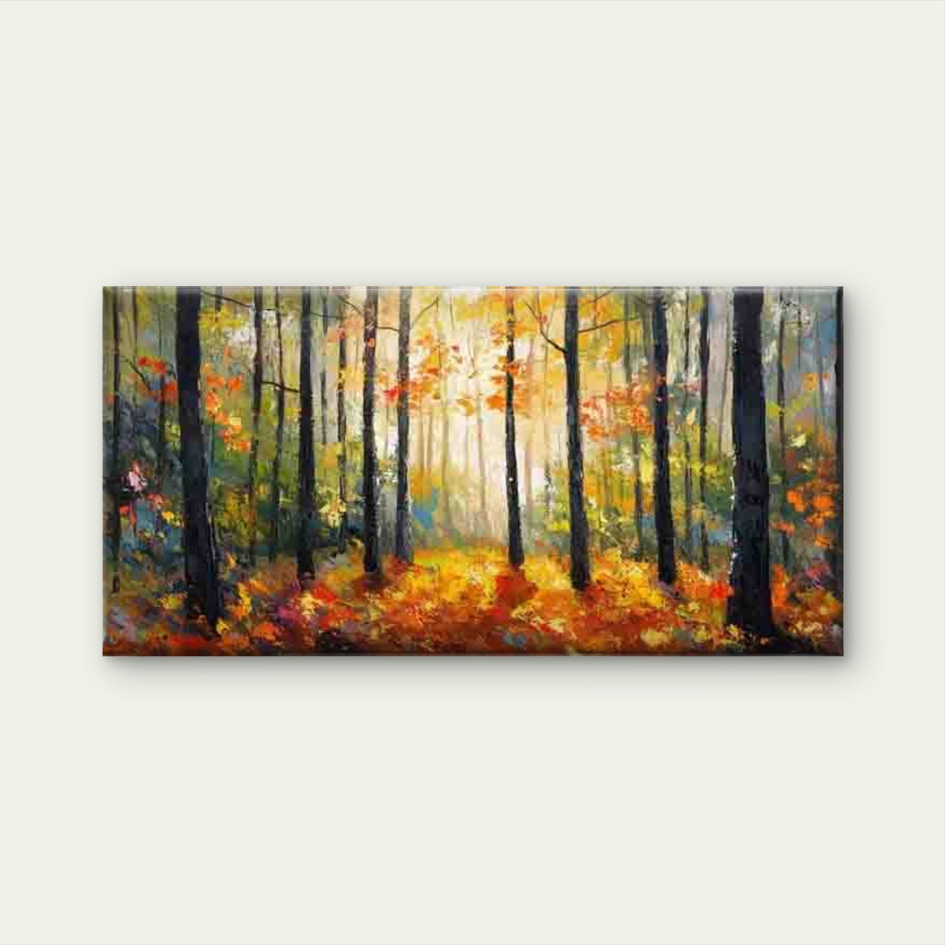 Autumn Forest Landscape Wall Art Canvas Office Home Room Framed 120x60cm - Bella Home Decor