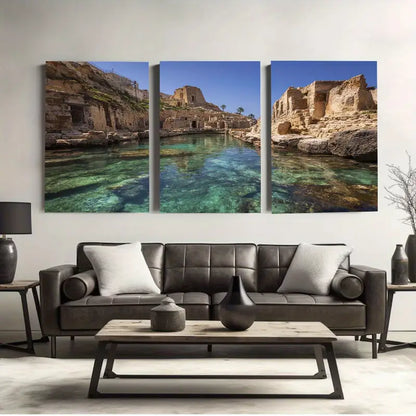 3pcs Three Sisters Harbor Ancient City Site Metal Print Ready to Hang Art