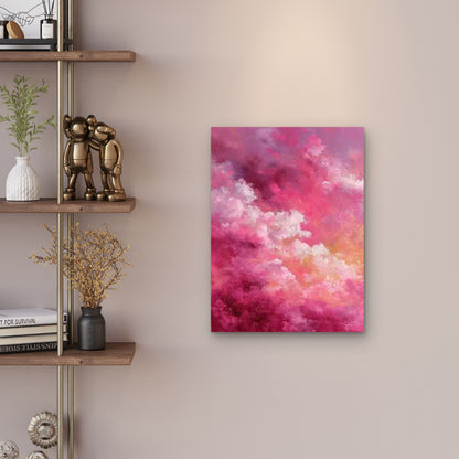 Abstract Soft Pink Clouds in Pastel Shades 60x90cm Metal Print Ready to Hang