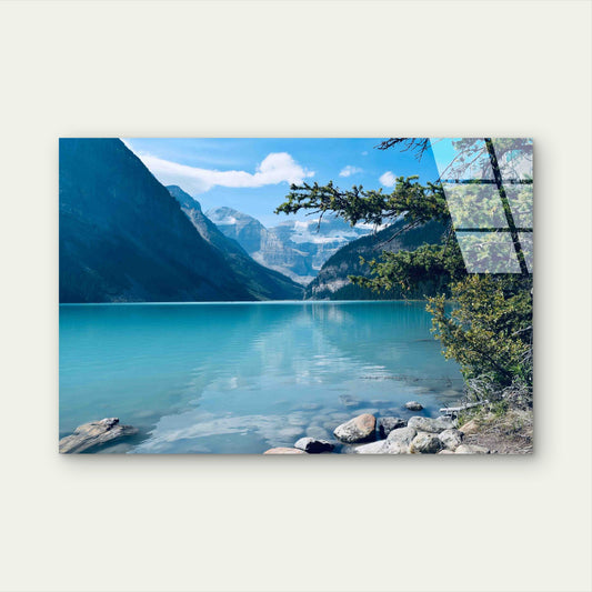 Glacial Water Landscape Tempered Glass Printing Wall Art Australian Made Quality