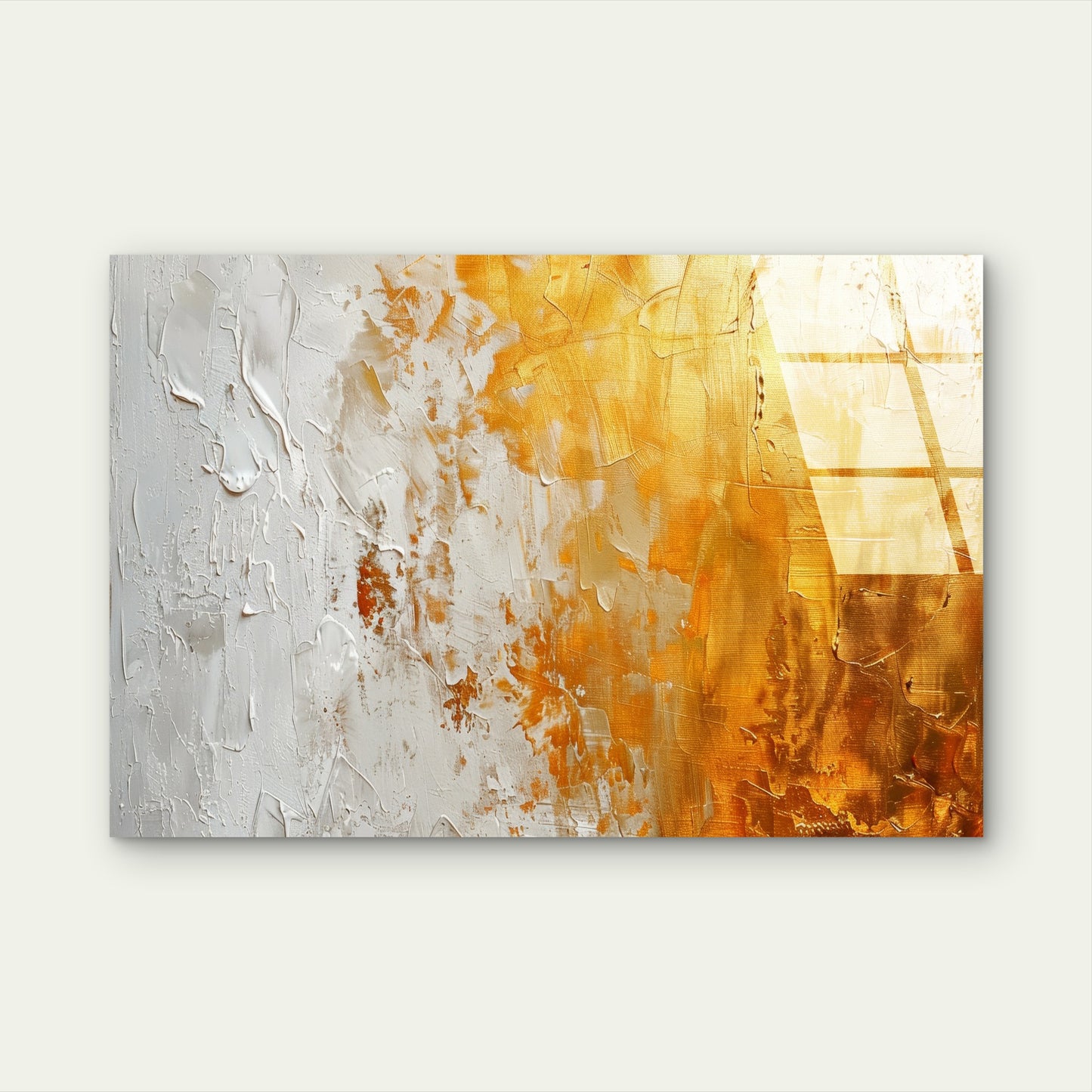 Gold White Palette Abstract Acrylic Glass Printing Wall Art Australian Made Quality
