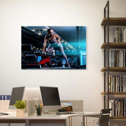 Workout Fitness Woman Training 5mm thick Plastic Poster Ready to Hang 90x60cm