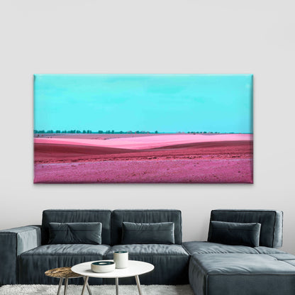 Vibrant Pink Hills Wall Art Canvas Office Home Room Framed 120x60cm