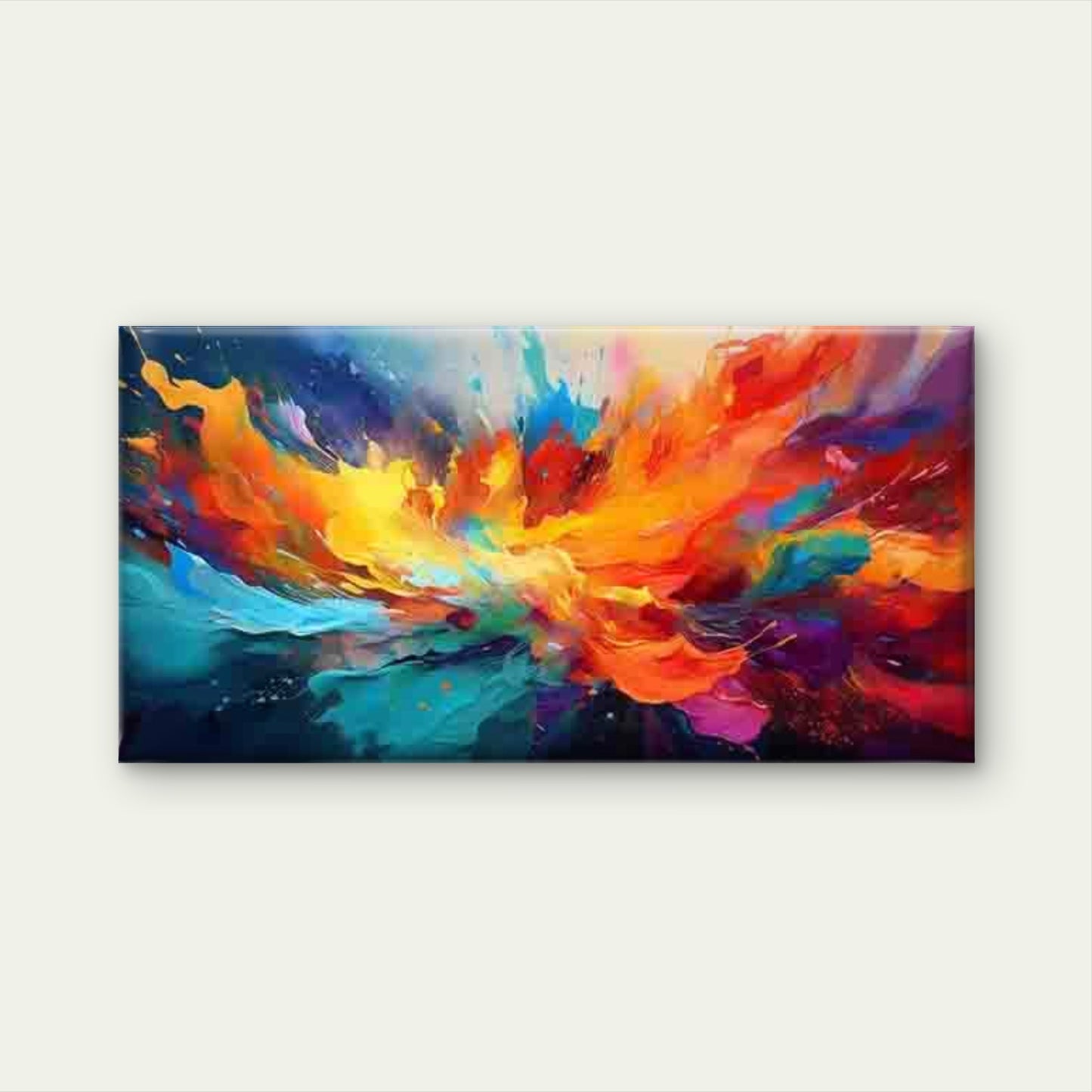 Vibrant Colors in Motion Wall Art Canvas Office Home Room Framed 120x60cm - Bella Home Decor