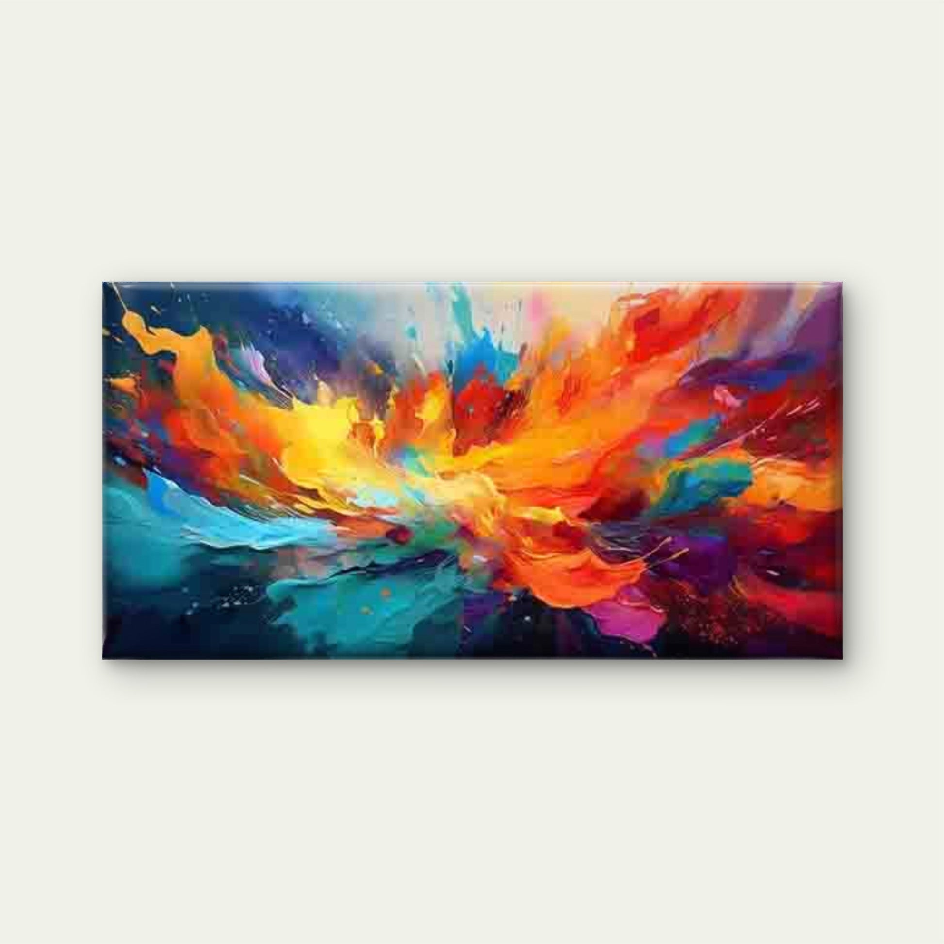 Vibrant Colors in Motion Wall Art Canvas Office Home Room Framed 120x60cm - Bella Home Decor
