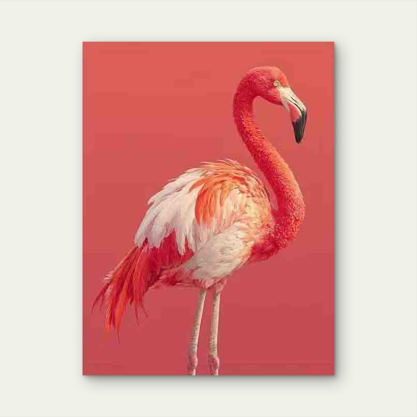 Pink Flamingo Artwork in a Modern Style Metal Print Ready to Hang