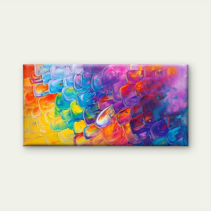 Colorful Rainbow Impasto Wall Art Canvas Office Home Room Framed 120x60cm - Bella Home Decor