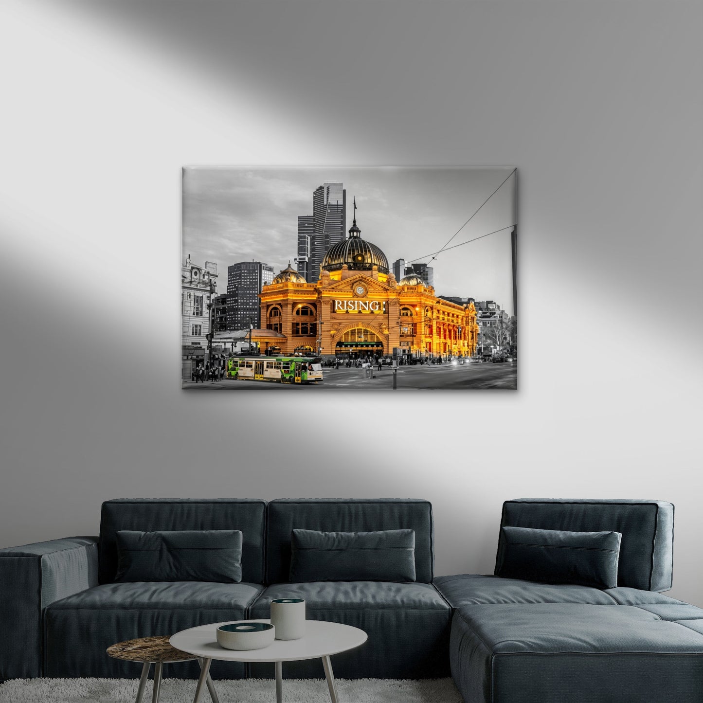 Melbourne Street Light Black and White City Wall Art Decor 100% Australian Made