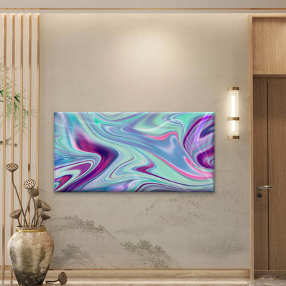 Green Fluid Art Abstract Wall Art Canvas Office Home Room Framed 120x60cm - Bella Home Decor