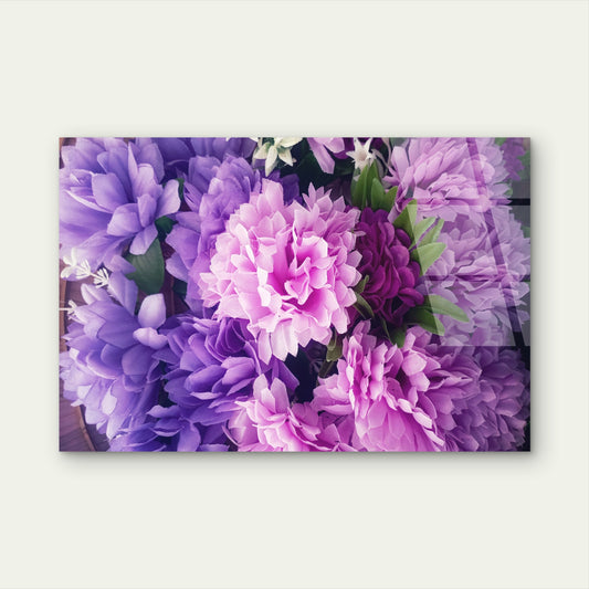 Purple Carnation Flower Petal Bloom Acrylic Glass Printing Wall Art Australian Made Quality