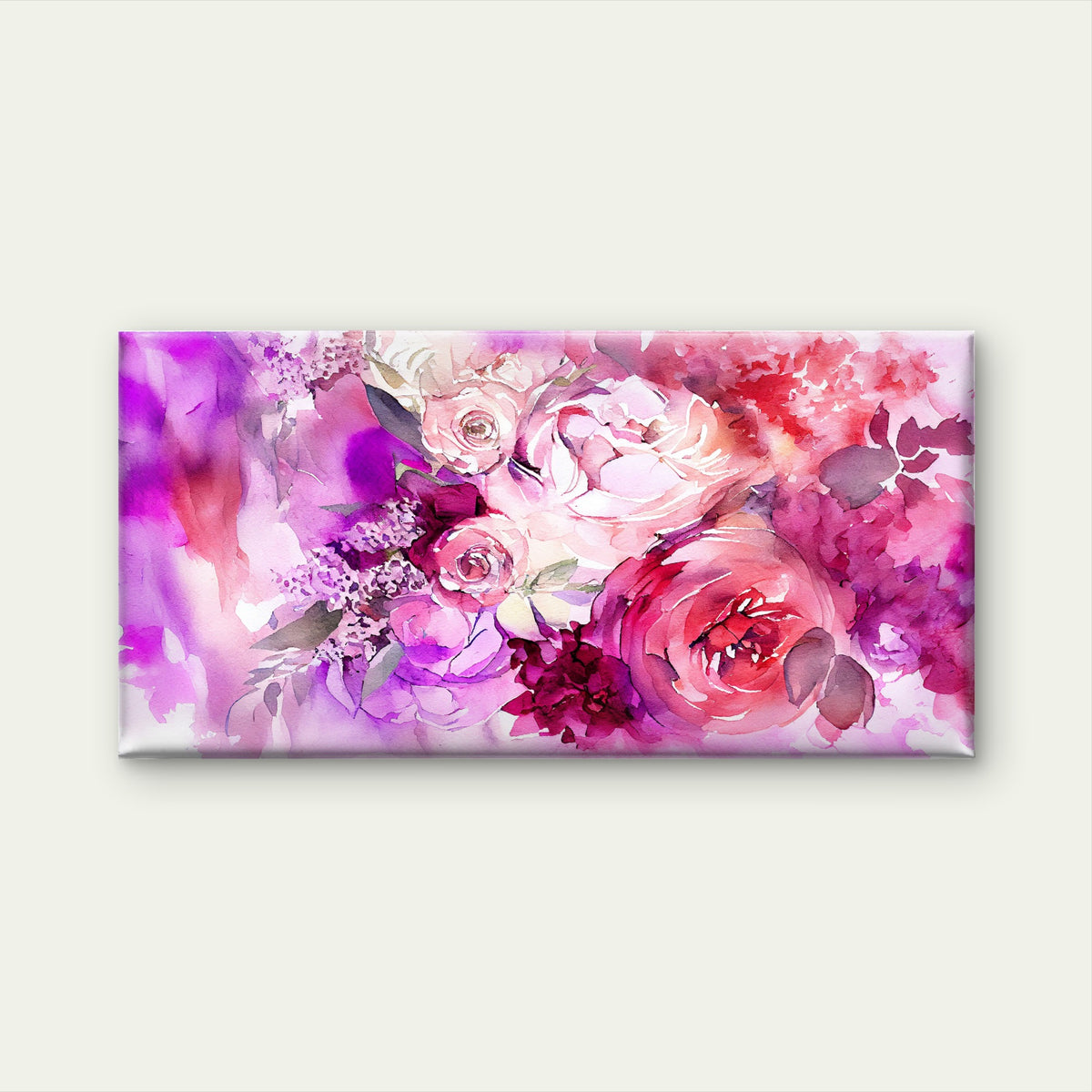 Pink Peony Watercolor Dreams Wall Art Canvas Office Home Room Framed 120x60cm