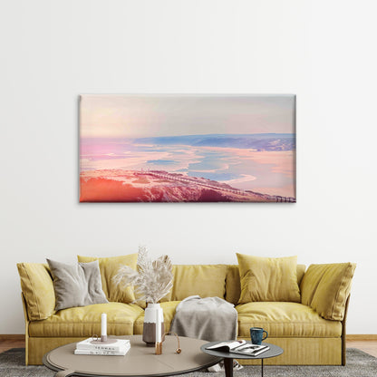 Aerial View Of Snow Mountains Wall Art Canvas Office Home Room Framed 120x60cm - Bella Home Decor