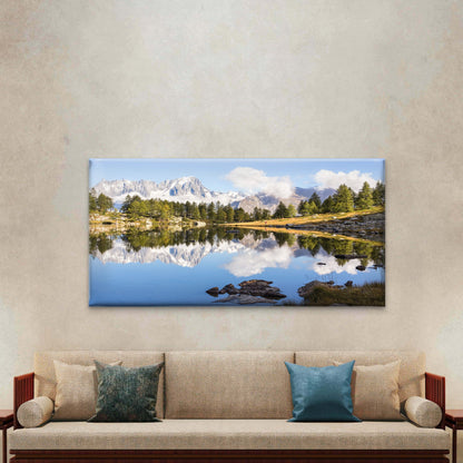 Lake Arpy Mountain Reflection Wall Art Canvas Office Home Room Framed 120x60cm