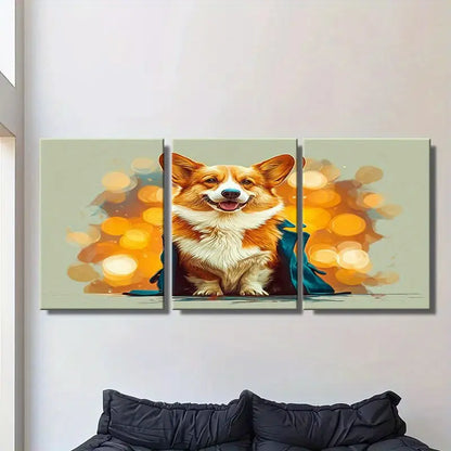 3pcs Orange & White Polka Dot Metal Print Ready to Hang Art