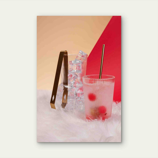 Tasty Daiquiri Cocktail With Cherry 40x60cm Metal Print Ready to Hang
