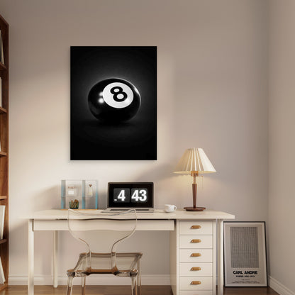 Black Eight Ball Art 40x60cm Metal Print Ready to Hang