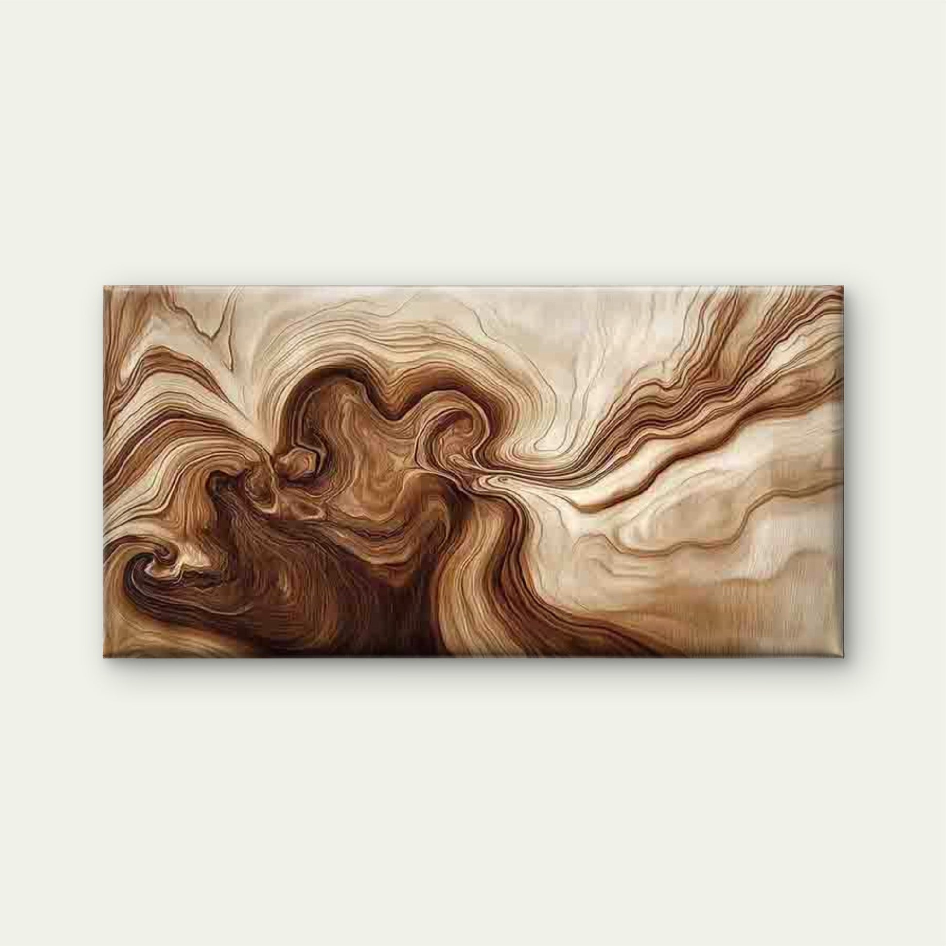 Abstract Brown Marble Texture Wall Art Canvas Office Home Room Framed 120x60cm - Bella Home Decor