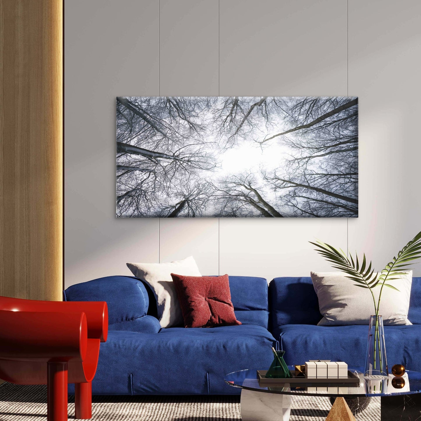 Bare Trees Sky Landscape Wall Art Canvas Office Home Room Framed 120x60cm