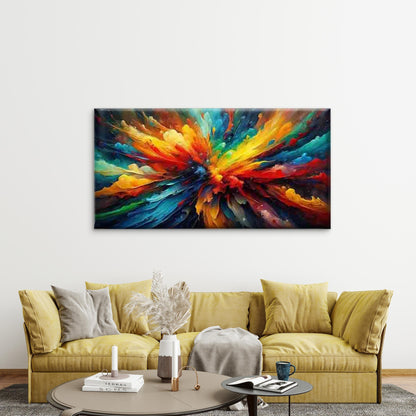 Vibrant Explosion of Colors Wall Art Canvas Office Home Room Framed 120x60cm - Bella Home Decor