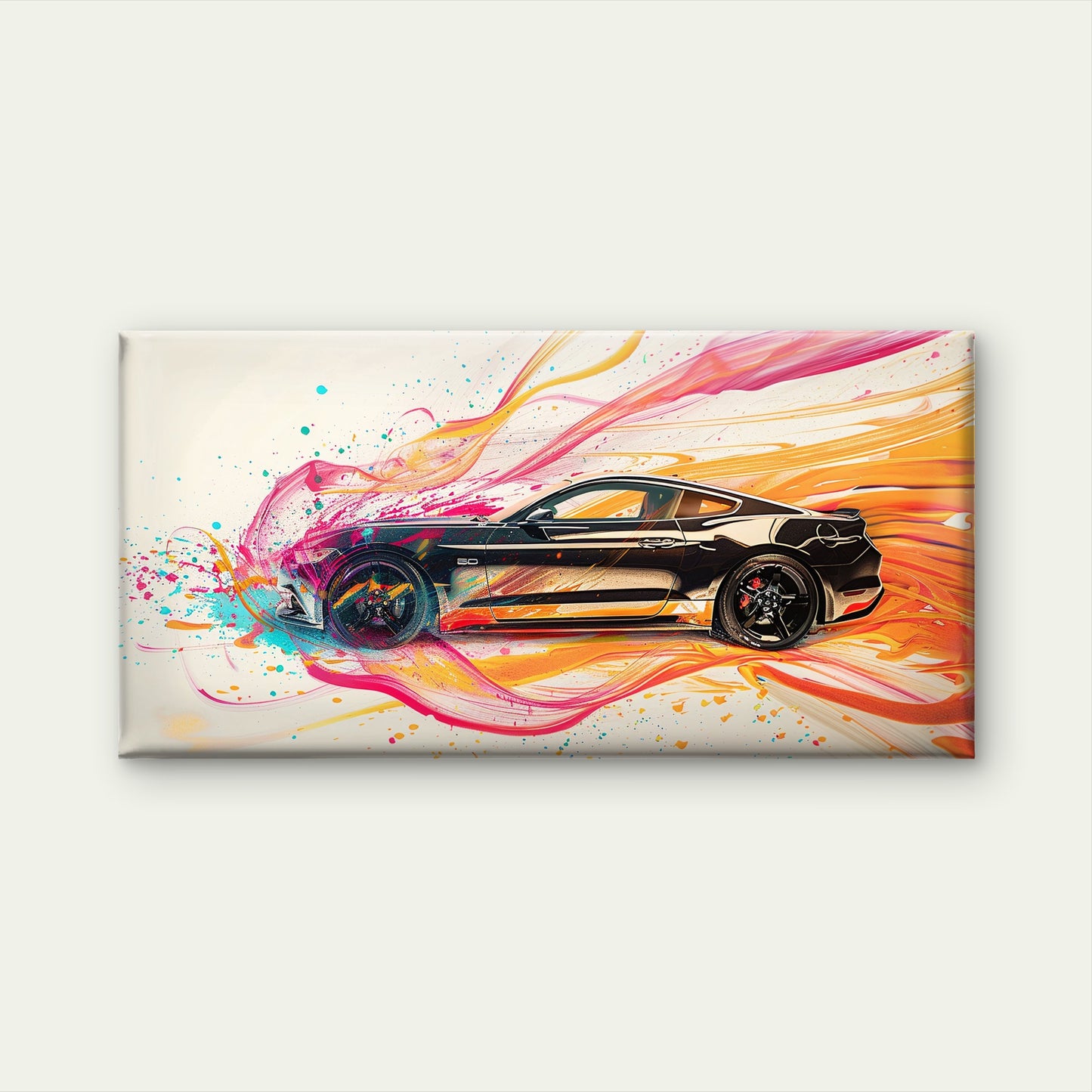 Abstract Mustang Speed Wall Art Canvas Office Home Room Framed 120x60cm